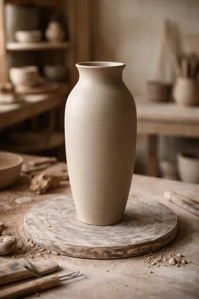 Organic-shaped ceramic vase